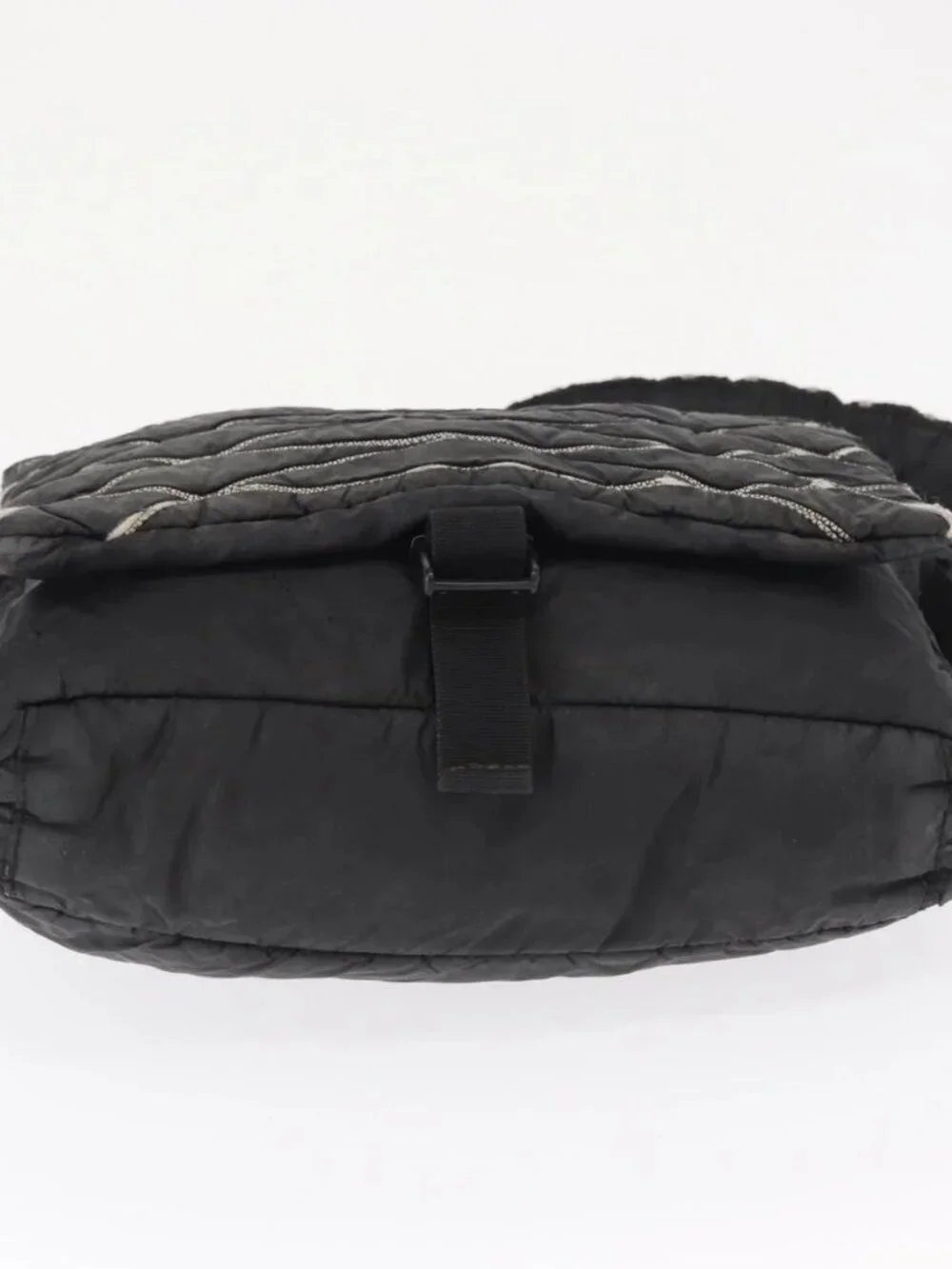 CHANEL Shoulder Bag Nylon Black CC Auth bs32635
